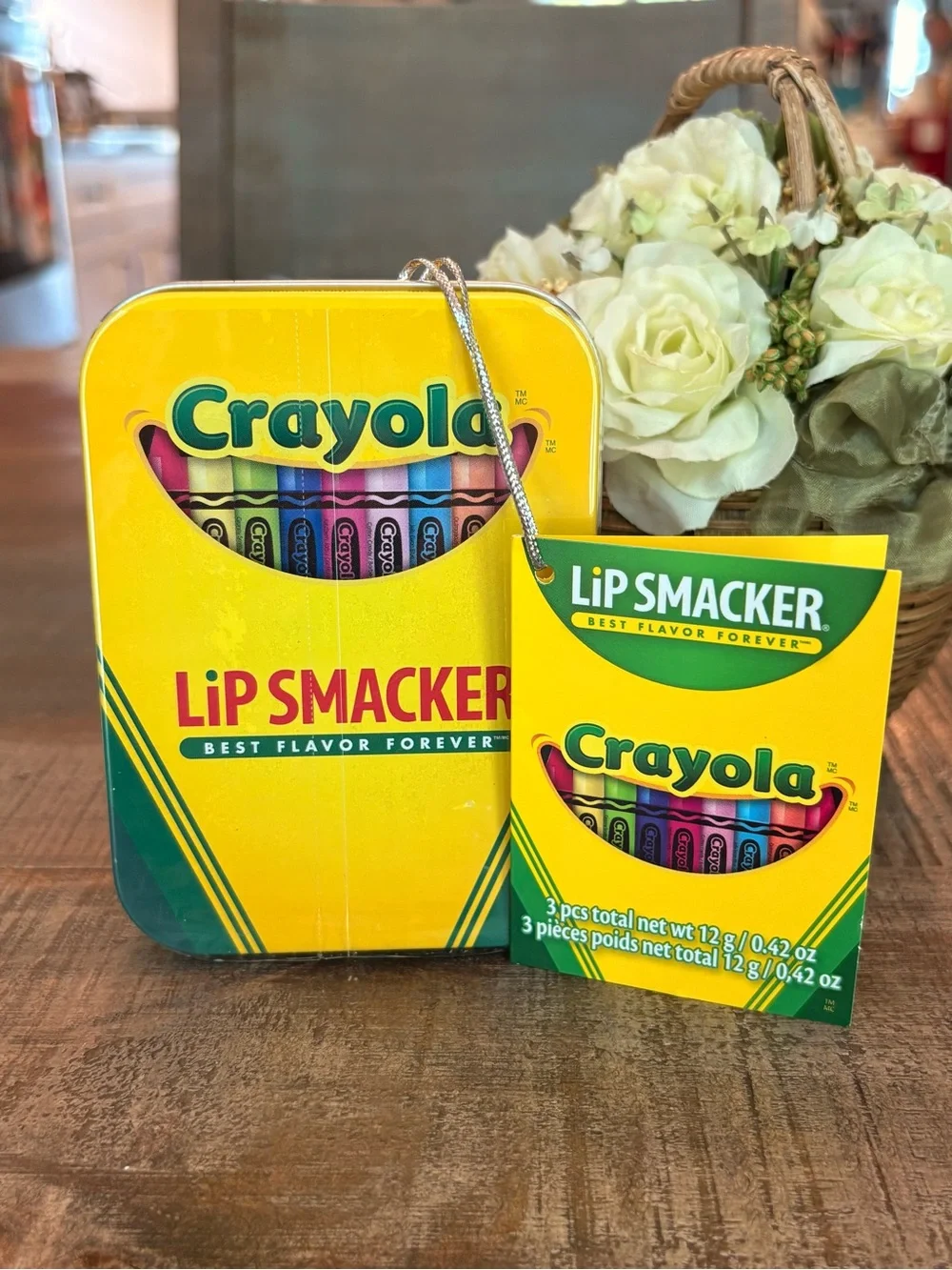 New CRAYOLA Lover’s Bundle - LIP SMACKER 3-Pack LIP BALMS & 24 CRAYON 4-Packs!